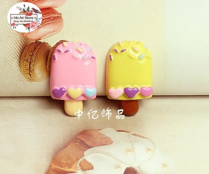 

Палочка для мороженого 10 шт 30x20 мм Полимерная плоская задняя кабошон миниатюрная пищевая арт поставка Украшение Шарм