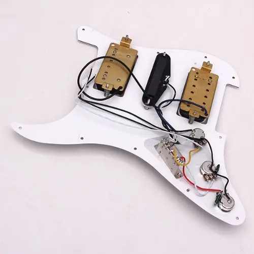SEWS загружен Prewired электрогитара Pickguard пикапы 11 Отверстие HSH белый | Спорт и