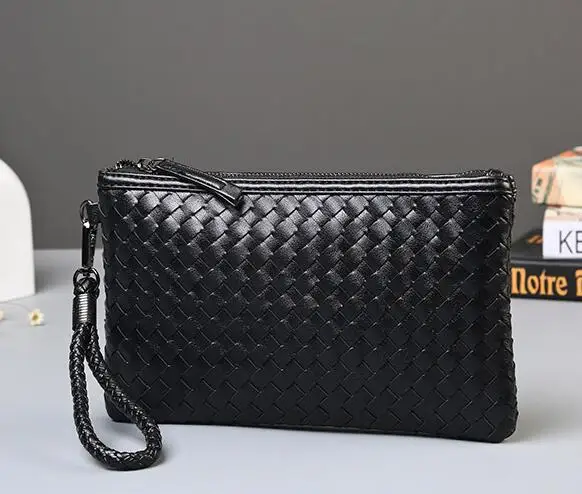 small size no strap Вязанная сумка-конверт, сумка через плечо из искусственной кожи, сумка-мессенджер на плечо, женская элегантная модная повседневная сумка-конверт - Цвет: small size no strap