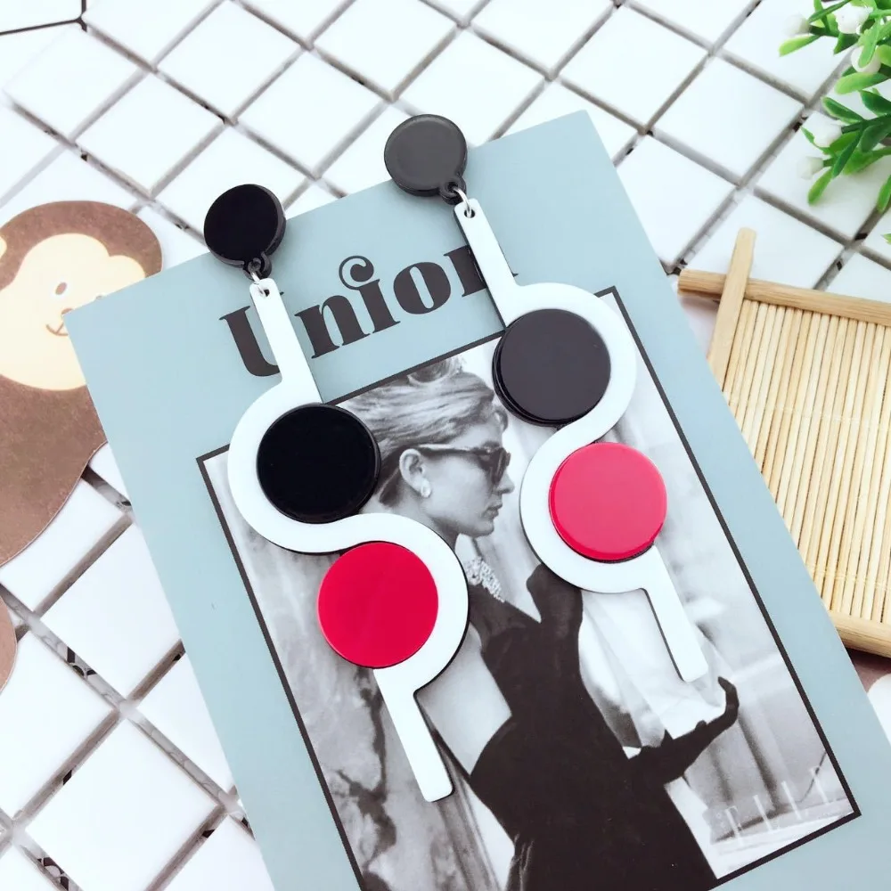 Новые акриловые модные Висячие серьги для женщин трендовая девушка японская