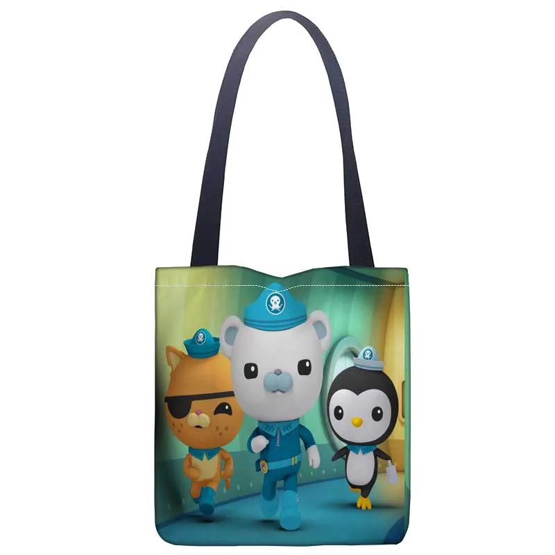 

Custom Octonauts Tote Bag For Women Canvas Fabric Bags Eco Reusable Shopping Bags Traveling Beach Casual Useful Shoulder Bag
