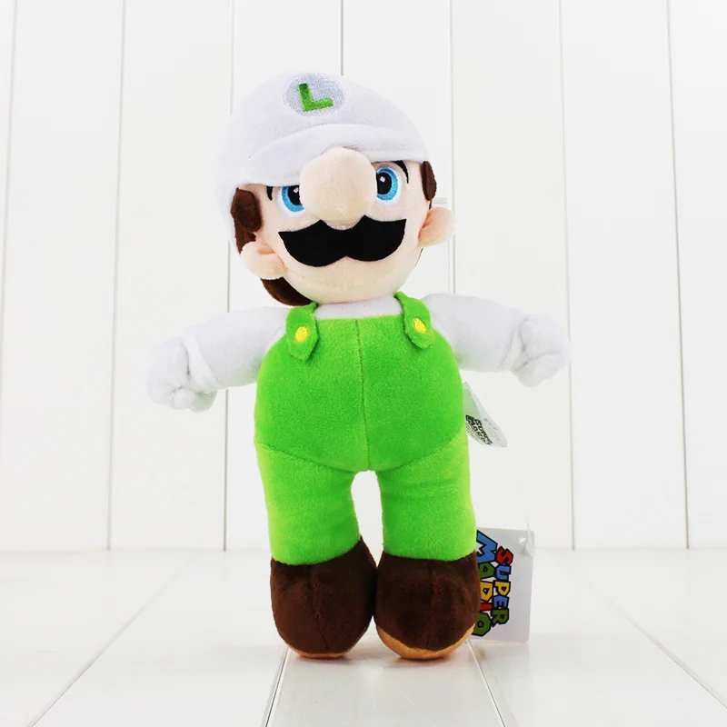25cm white hat luigi 4 стиля 25 см Супер Марио Bros Плюшевые игрушки Марио Луги мягкие куклы игрушки подарок для детей - Цвет: 25cm white hat luigi