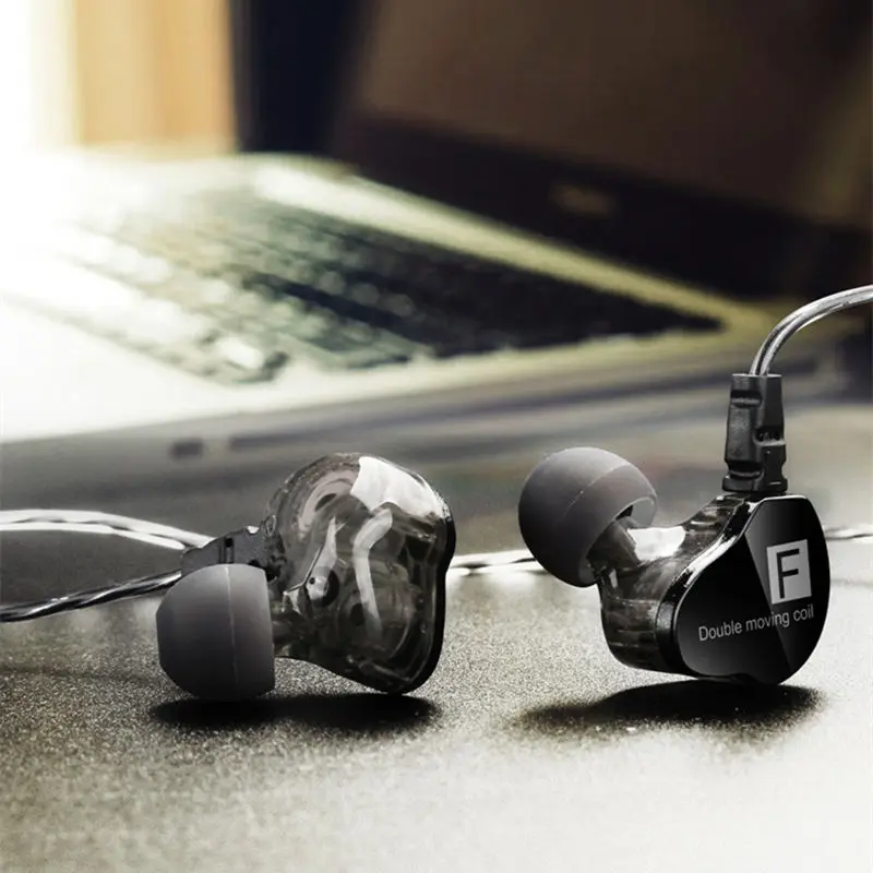 CHICLITS In-ear Earphones New 3.5mm Dual Unit Driver Subwoofer Sweatproof Sport Music Earphone With Mic For Smart Headset Mp3 |
