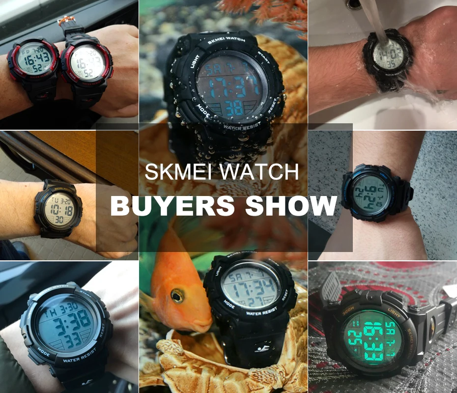 SKMEI Chrono Мужские часы Топ люксовый бренд спортивные часы электронные цифровые мужские наручные часы мужские 50 м водонепроницаемые мужские часы 1258