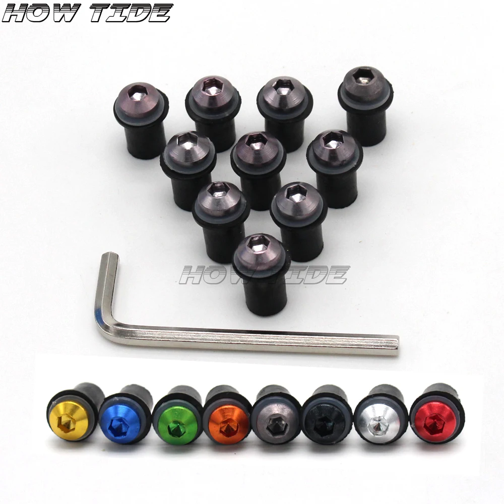 

For KAWASAKI KX250F ZX9R VULCAN KX 125/250 ER6F KLX 250 10Ps Motorcycle 5mm Windscreen Windshield Bolts Screw Nut Fastener Kit