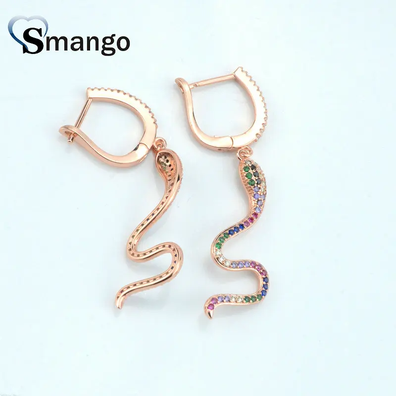 3 пары серия радуги женские модные серьги в форме змеи. 4 цвета можно смешивать