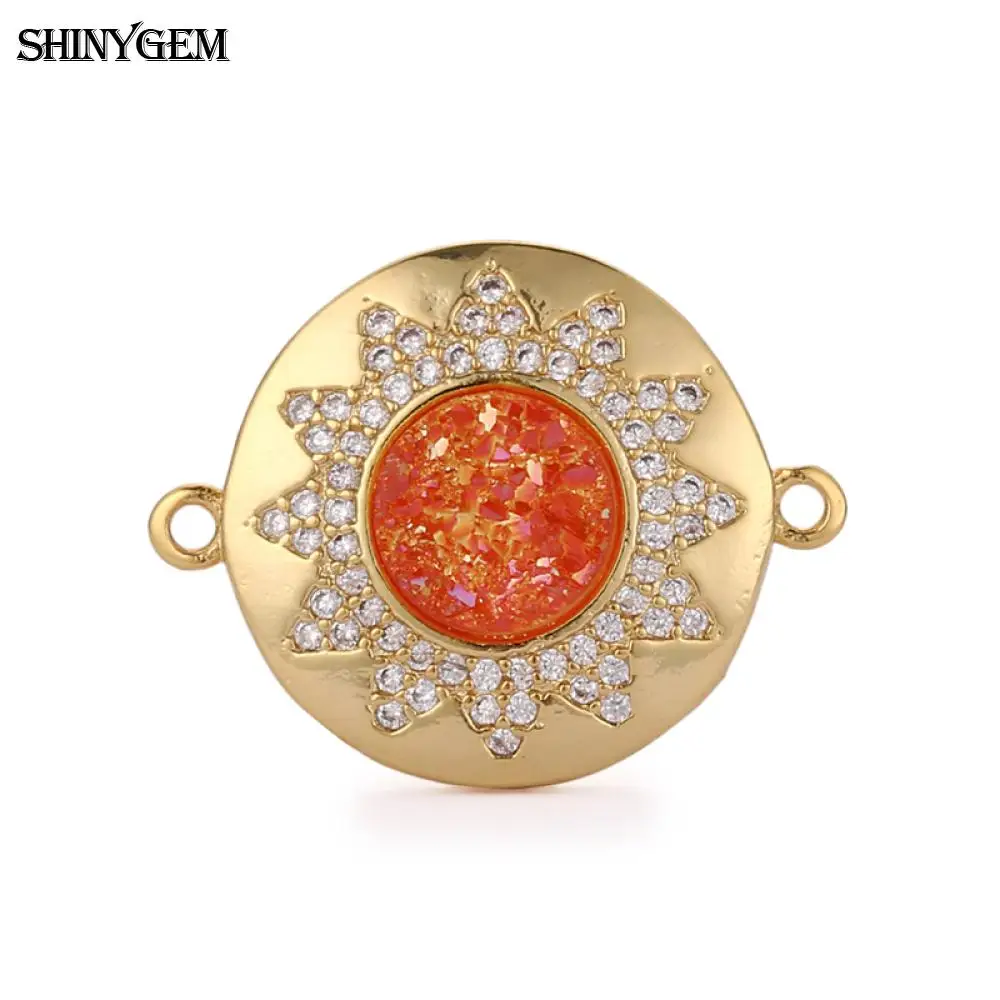 Подвески из драгоценных камней SHINYGEM соединители натуральной друзы с