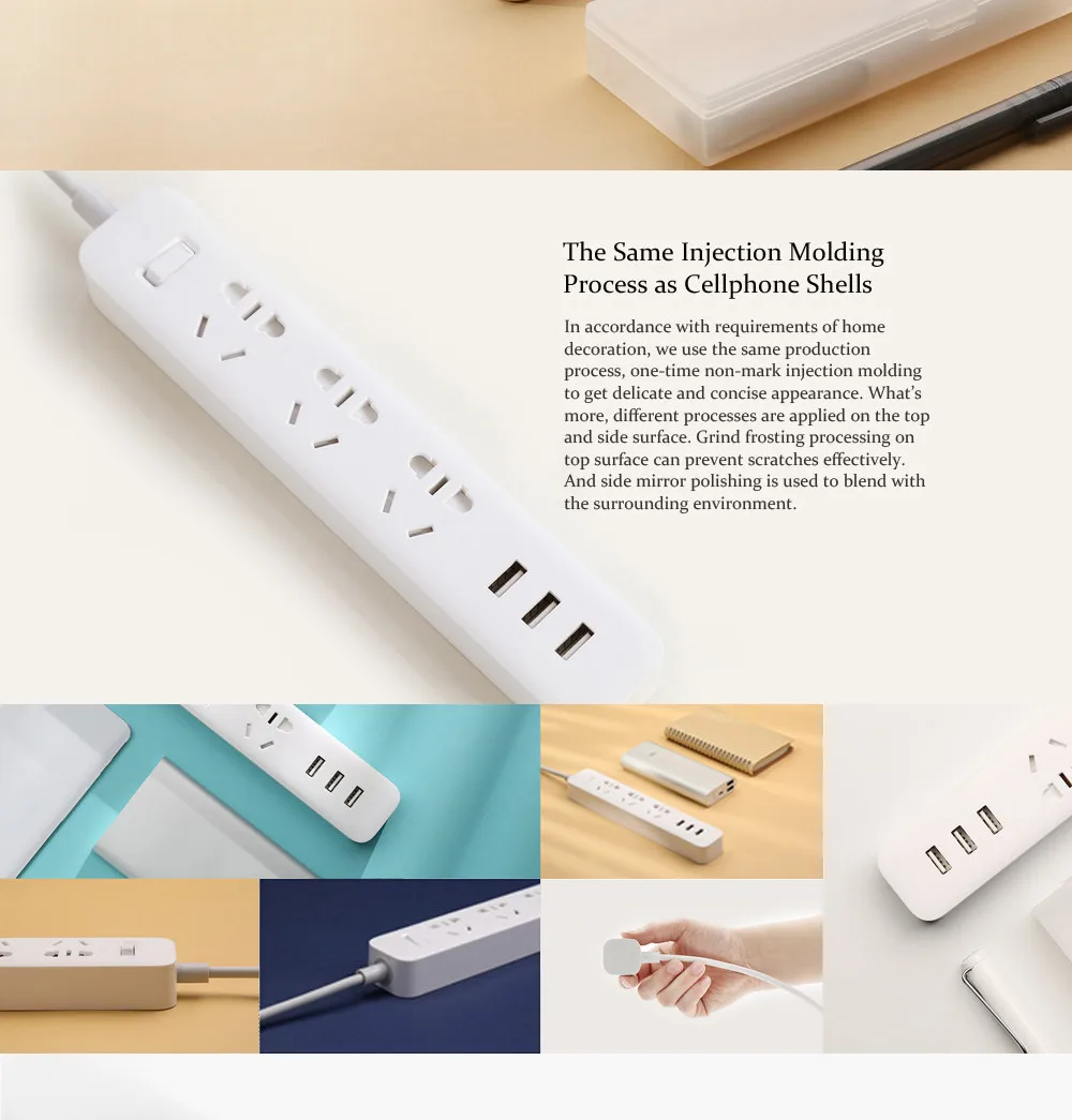 Оригинальные смарт-розетки Xiaomi Mijia для быстрой зарядки, usb-разъем белого/черного цвета со стандартным расширением, кухонная затычка, розетки