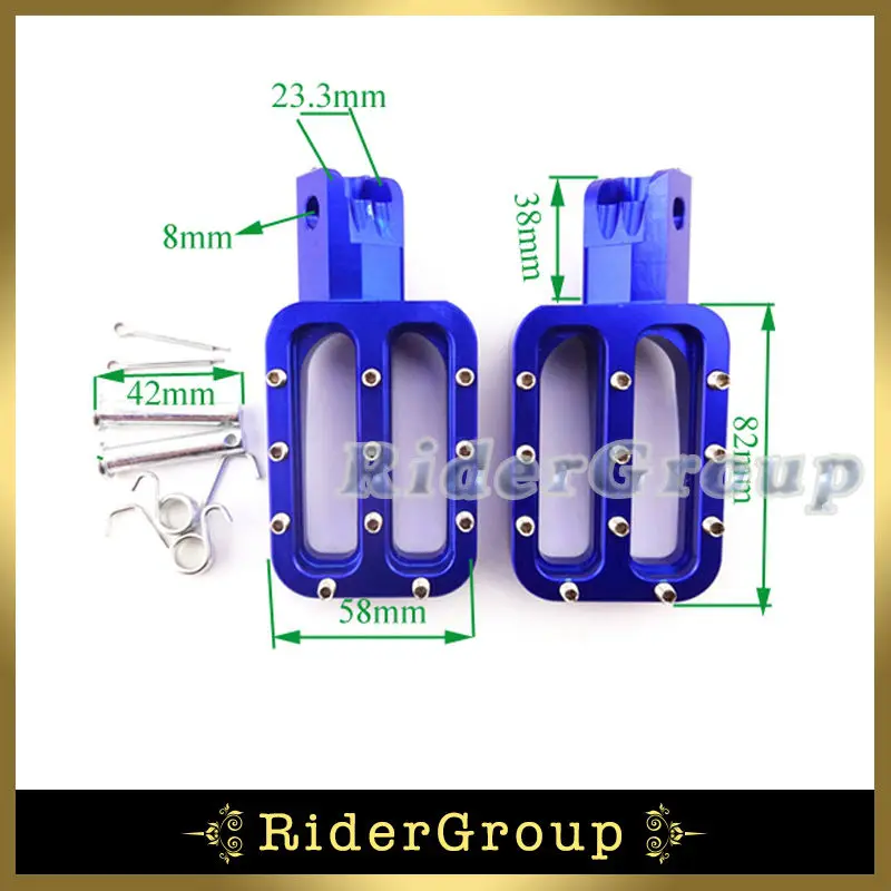 Синие Алюминиевые Подножки с ЧПУ подножки колышки резиновая рукоятка