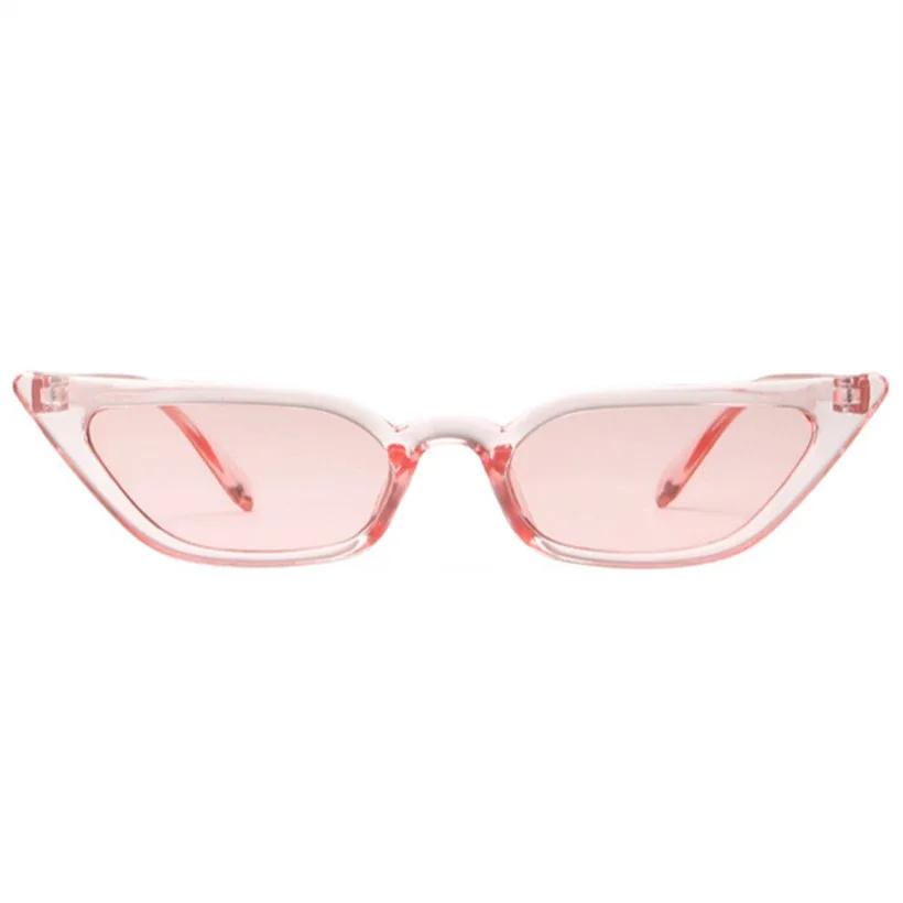 clear pink Женские солнцезащитные очки "кошачий глаз", фирменный дизайн, винтажные Роскошные глаза, милые Солнцезащитные очки, женские ретро очки, красные, черные, Оттенки UV400 - Цвет линз: clear pink
