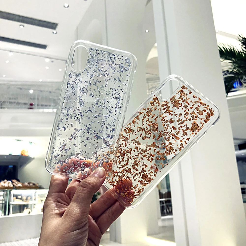 Fashion Gold Foil Bling Phone Cases For iPhone X XS Max XR Soft Silicon Cover 7 8 6 6s Plus Glitter Case Coque Fundas |