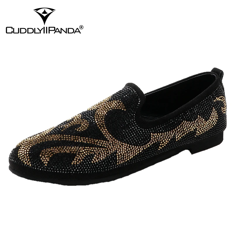 CuddlyIIPanda New Arrival 2019 Men Fashion Loafers Spring Autumn Crystal Print Sneakers Male Slip on Personality Casual Shoes | Обувь