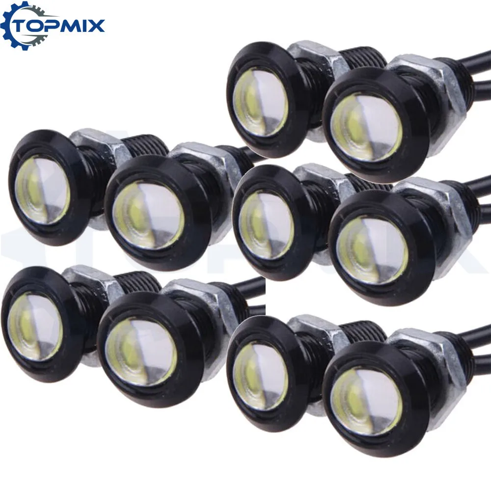 10 шт. цвета: белый/голубой/красный/желтый 9 Вт светодиодный 18 мм DC12V орлиный глаз