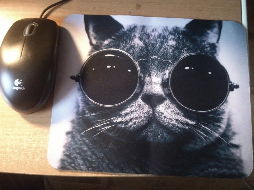 Противоскользящий коврик для мышки ноутбука и ПК с изображением кошки