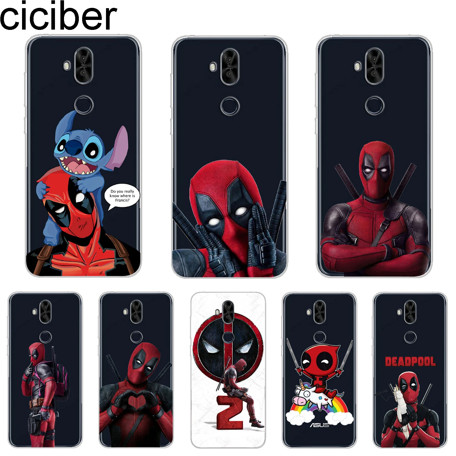 ciciber For ASUS Zenfone Max Pro M1 ZB601KL ZB602KL ZenFone M2 ZB631KL ZB633KL Phone Cases Soft TPU Marvel Deadpool |