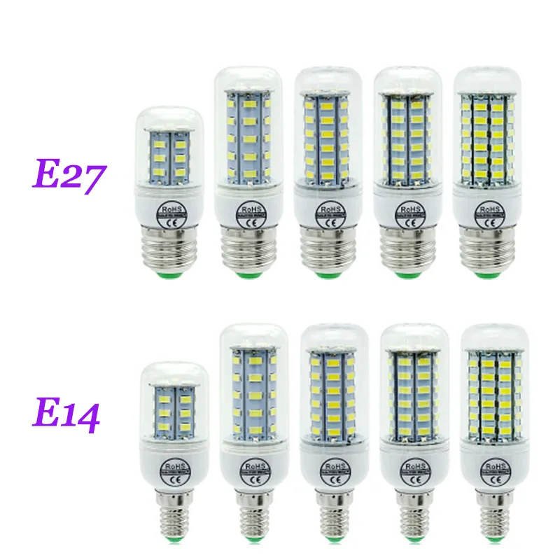 E27 светодиодный светильник E14 лампы SMD5730 220V кукурузы 24 36 48 56 69 72 s люстры в форме