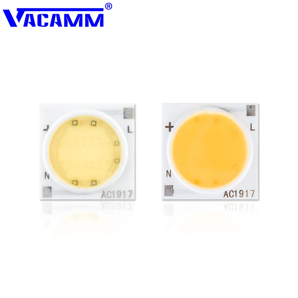 Vacamm LED COB чип высокой мощности AC 220 В 3 Вт 5 7 9 12 15 20 30 белый/теплый белый умный IC DIY