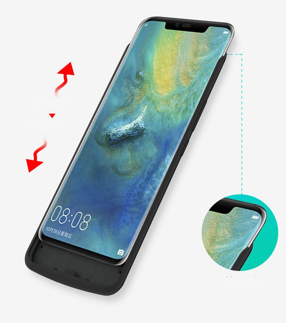 For Huawei Mate 20 Pro Battery Charger Case Mate 20 Slim shockproof Silicone soft Frame External power bank Cases Charging Cover