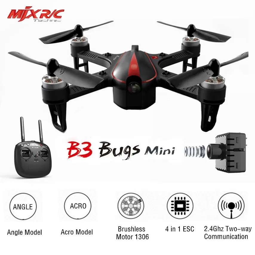 B3 Bugs 3 MJX Мини RC Дрон Квадрокоптер бесщеточный с мотором 1306 2750KV 7 4 V 850 mAh 45C батарея VS