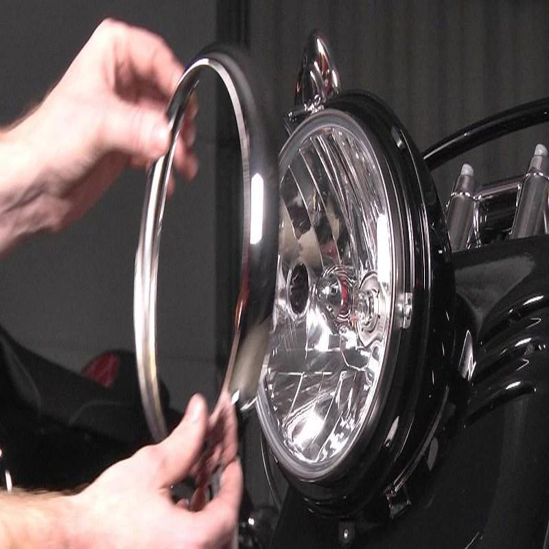 Partol 7&quot LED Headlight Mounting Ring Stainless Steel Round Satin Powder Built-In Springs For Harley FLD Touring Softail | Автомобили