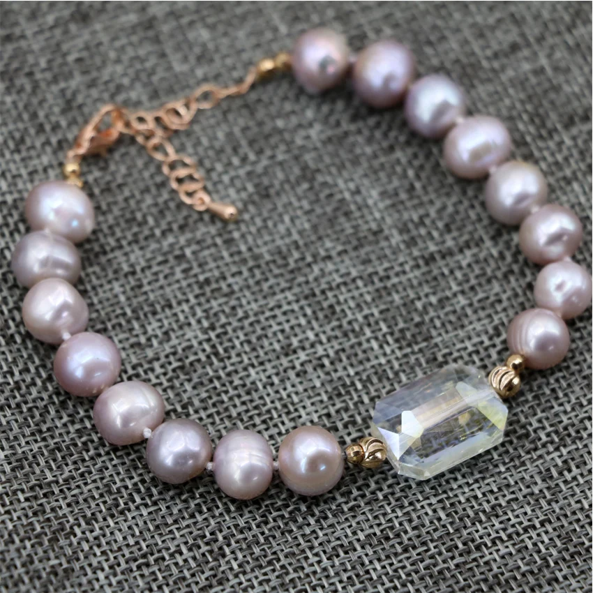 Оригинальный дизайн 9-10 мм природный фиолетовый пресной воды культивированный