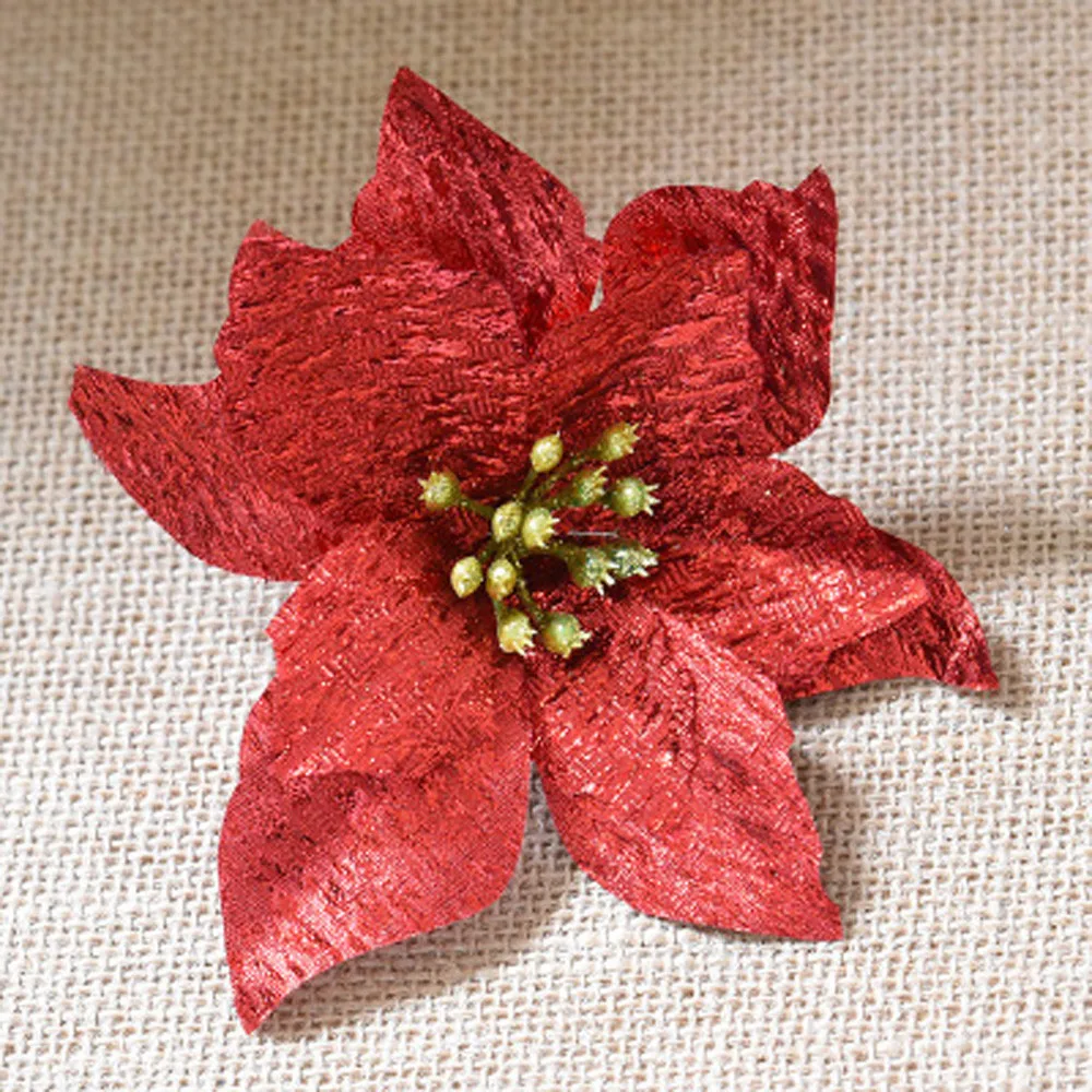 Красивые Искусственные цветы Хэллоуин или Рождество елка орнамент фланель