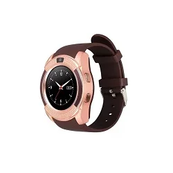 Gold Stepfly SM08 Смарт-часы 1,22 дюймов полный круглый дисплей 2G один nano sim bluetooth Смарт-часы - Цвет: Gold