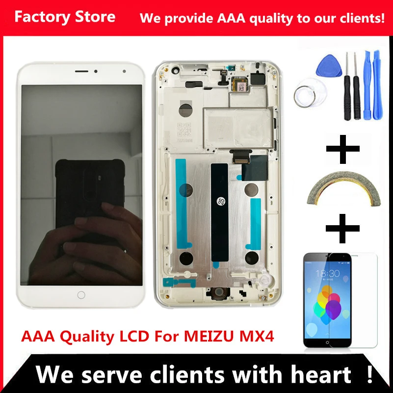 Q & Y QYJOY AAA качественный ЖК-дисплей + Новая рамка для MEIZU MX4 ЖК-дисплей экран Замена для MEIZU MX4 дигитайзер в сборе