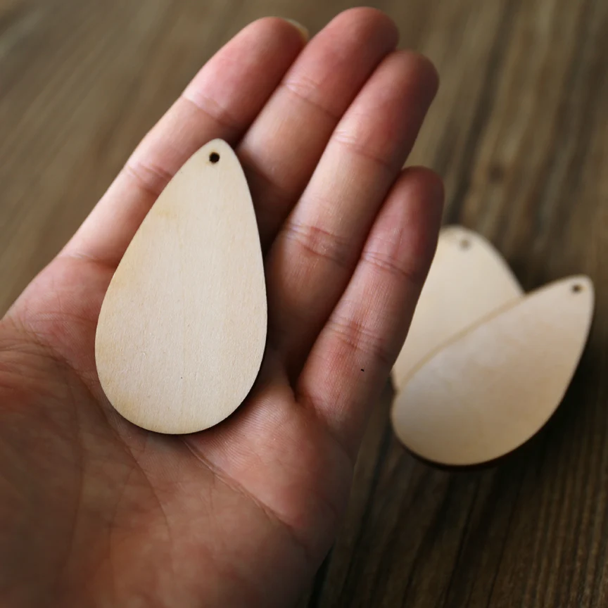 Необработанная деревянная КАПЛЕВИДНАЯ подвеска деревянные серьги Деревянные