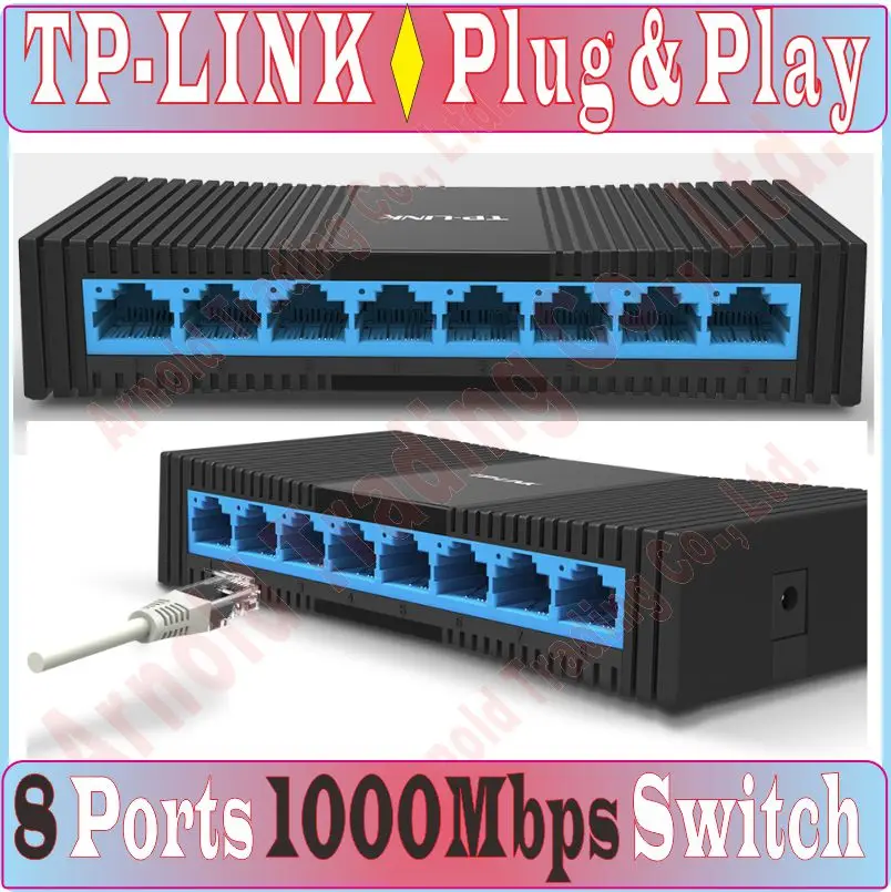 TP Link Mini 8 портов RJ45 гигабитный настольный коммутатор 1000 Мбит/с SOHO Ethernet