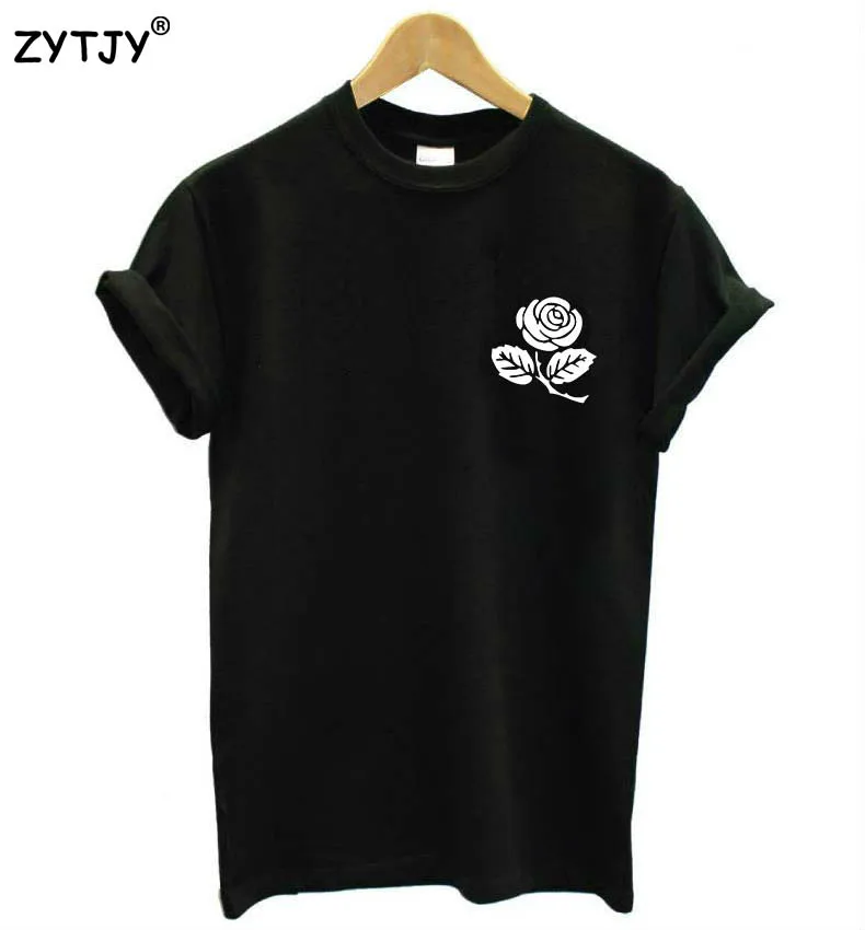 

rose flower pocket Print Women tshirt Casual Cotton Hipster Funny t shirt For Lady Top Tee Tumblr Drop Ship BA-23