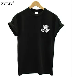 Женская футболка с цветочным принтом и карманами, повседневная хлопковая хипстерская забавная Футболка для леди, футболки Tumblr, Прямая поставка, BA-23