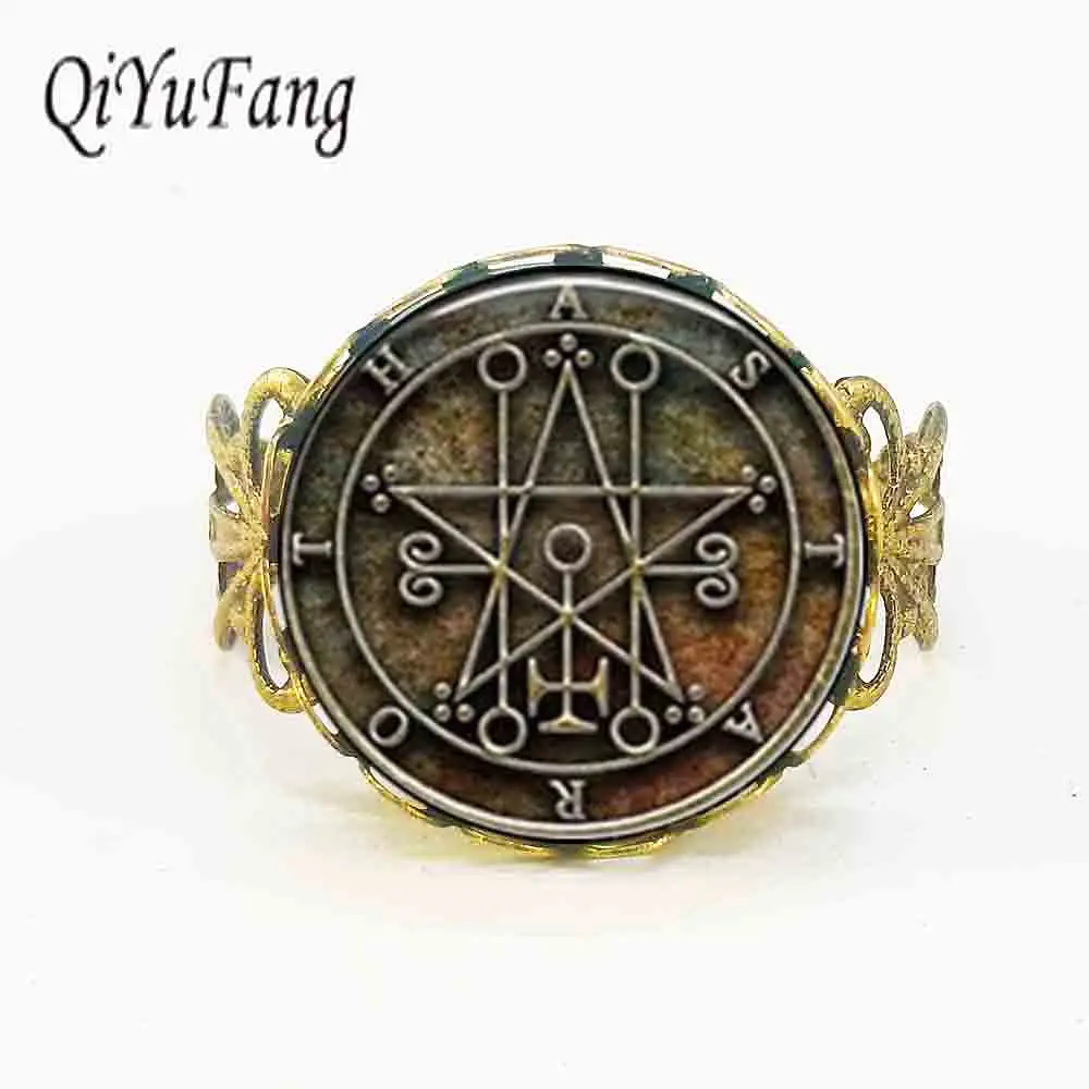 Ювелирные изделия Qiyufang кольца антикварная винтажная печать Astaroth кольцо Sigil