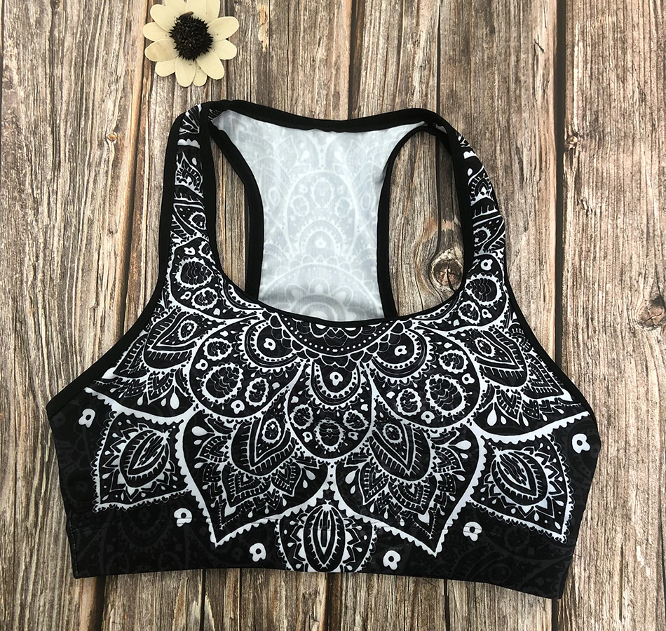 LI-FI Mandala Print Sports Bra High Stretch Breathable Top Fitness Women Padded for Running Yoga Gym Seamless Crop Bra Sport Bra