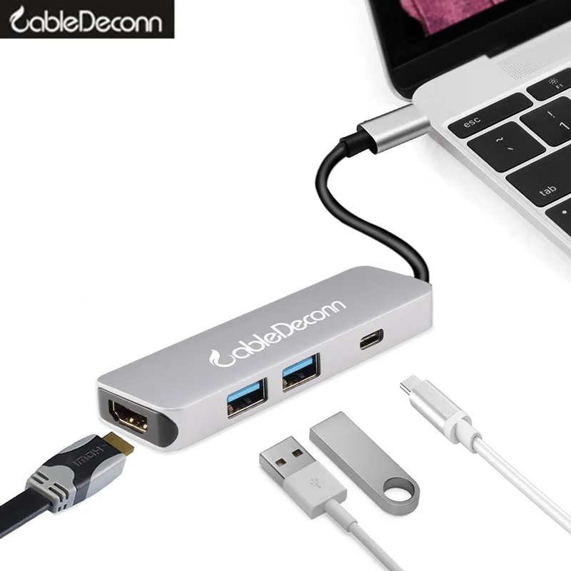 Usb c hdmi usb концентратор thunderbolt 3 многопортовый док-станция type-c к 4k 0 кабель-адаптер