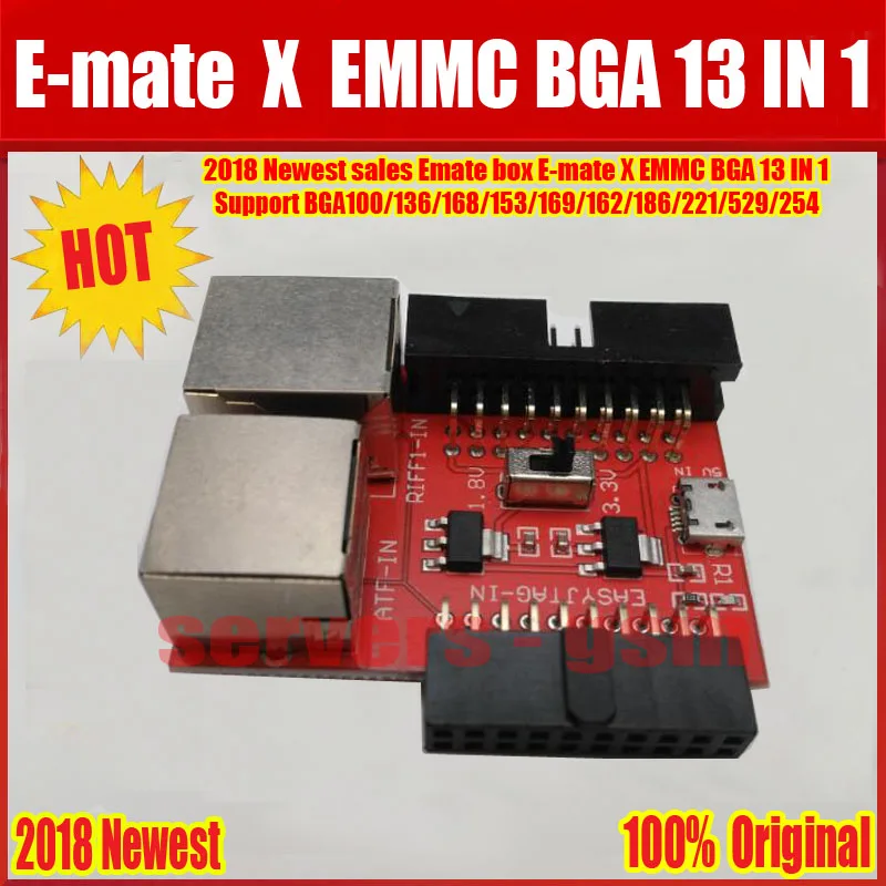 Newes E подручная коробка E-mate X памяти на носителе EMMC BGA 13 в 1 Поддержка BGA100/136/168/153/169/162/186/221/529/254 для легкий JTAG плюс UFI коробка RI