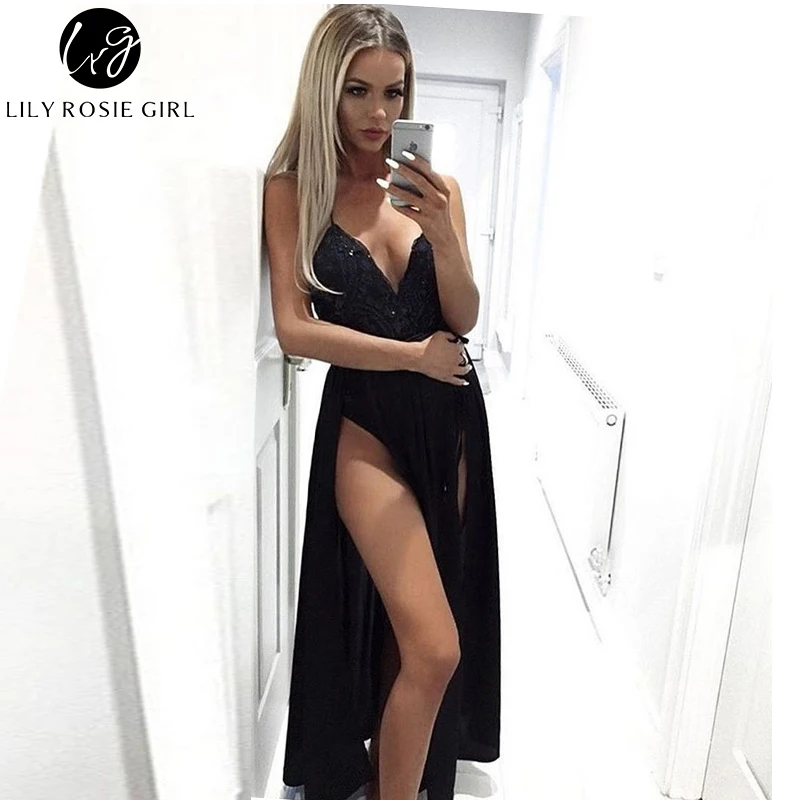 Lily Rosie девушка розовый блесток с открытыми плечами сексуальное платье для женщин