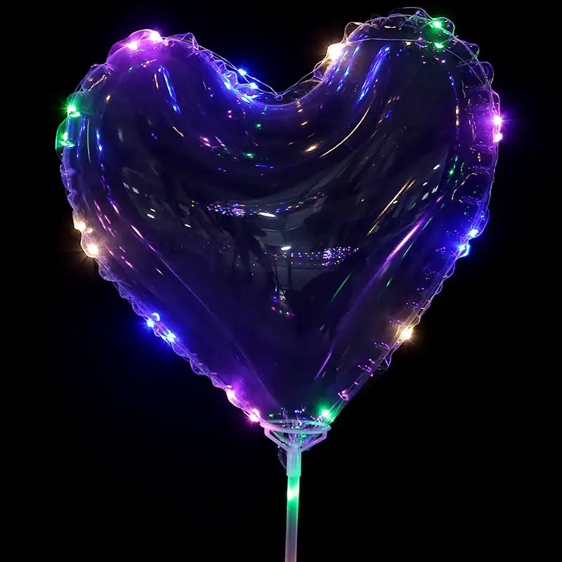 heart 10 шт. светящийся светодиодный шар сердце звезда дерево свет гелиевые шары День рождения украшения дети прозрачный шар Декор - Цвет: heart