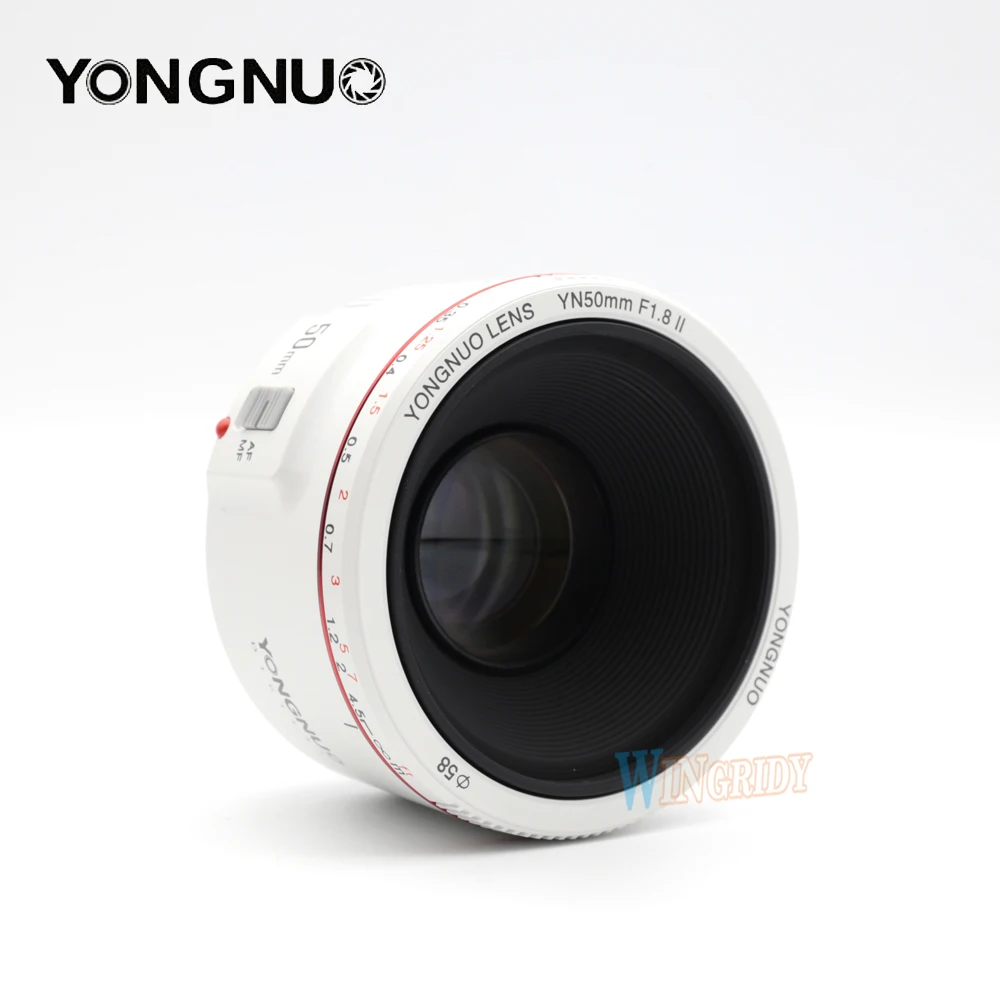 Объектив YONGNUO YN50mm F1.8 II с большой апертурой и автофокусом белый для Canon с эффектом боке объектив камеры EOS 70D 5D II 5D3 600D DSLR