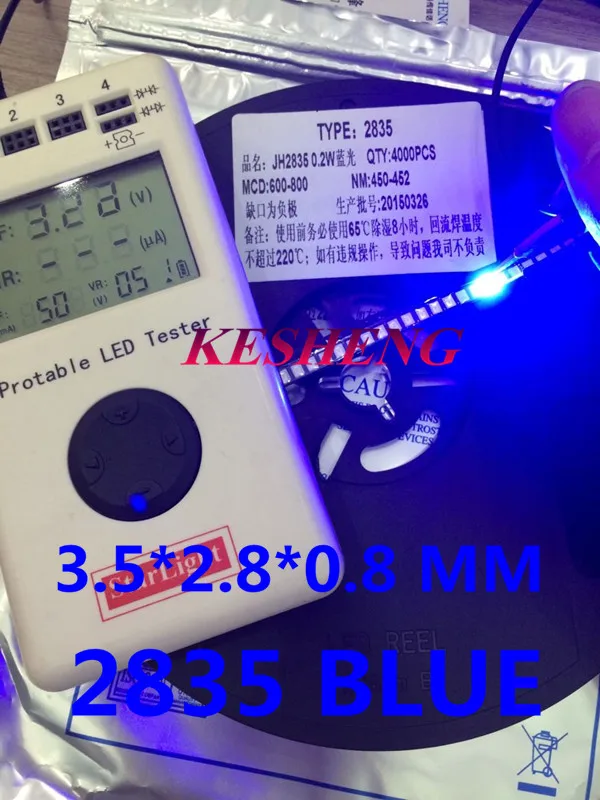 100 шт./лот SMD LED 2835 синий свет 0 2 Вт 3 нм 4 светодиод ~ в 60 мА|Подвесные лампочки| |