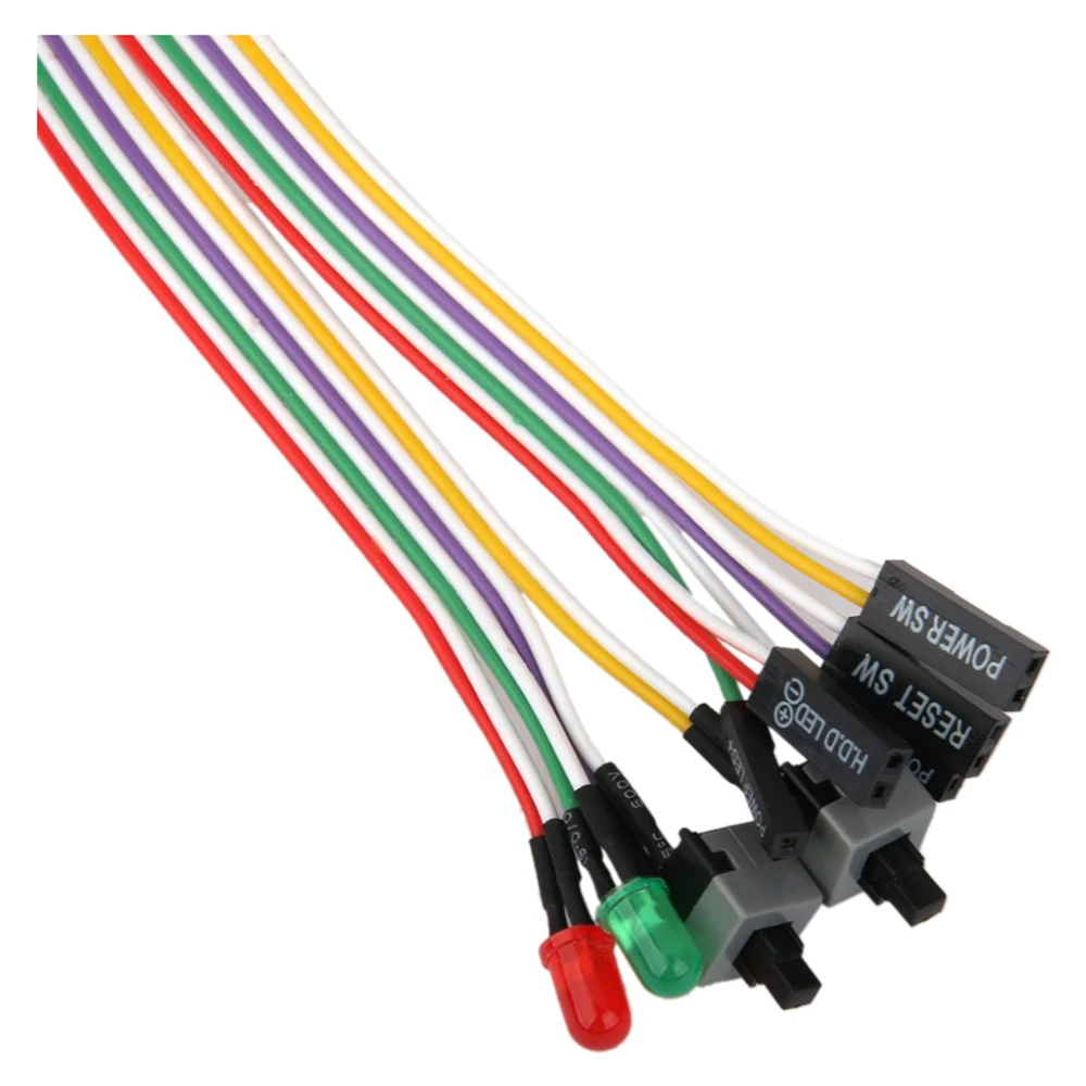 ATX PC Computer Motherboard Power Cord 2 Switch On With LED Light On/Off/Reset | Обустройство дома