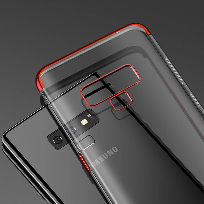 ITEUU ТПУ прозрачный гальванический чехол для телефона samsung Galaxy Note 9 Чехлы мягкая прозрачная задняя крышка роскошный