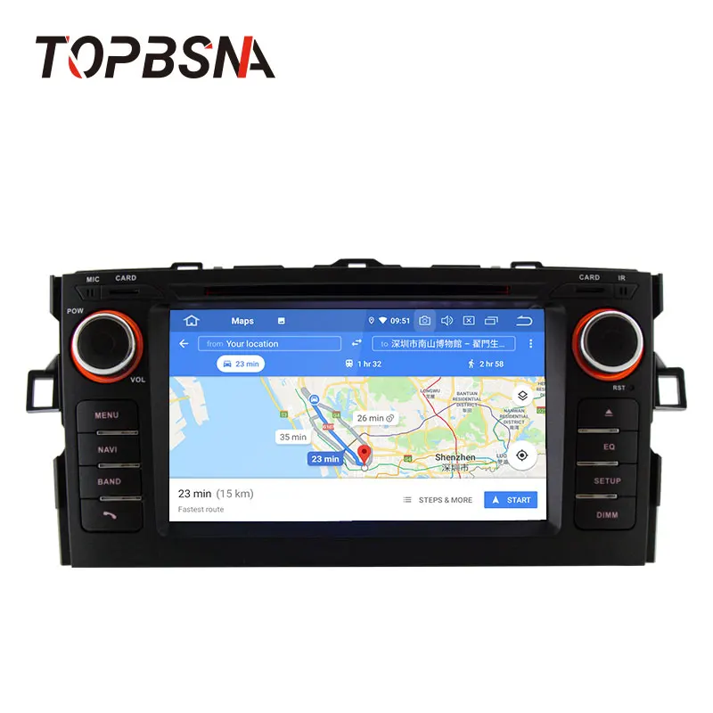 TOPBSNA 2 Din Android 10 автомобильный dvd плеер для TOYOTA Auris 2008 2011 WIFI Мультимедиа GPS Навигация