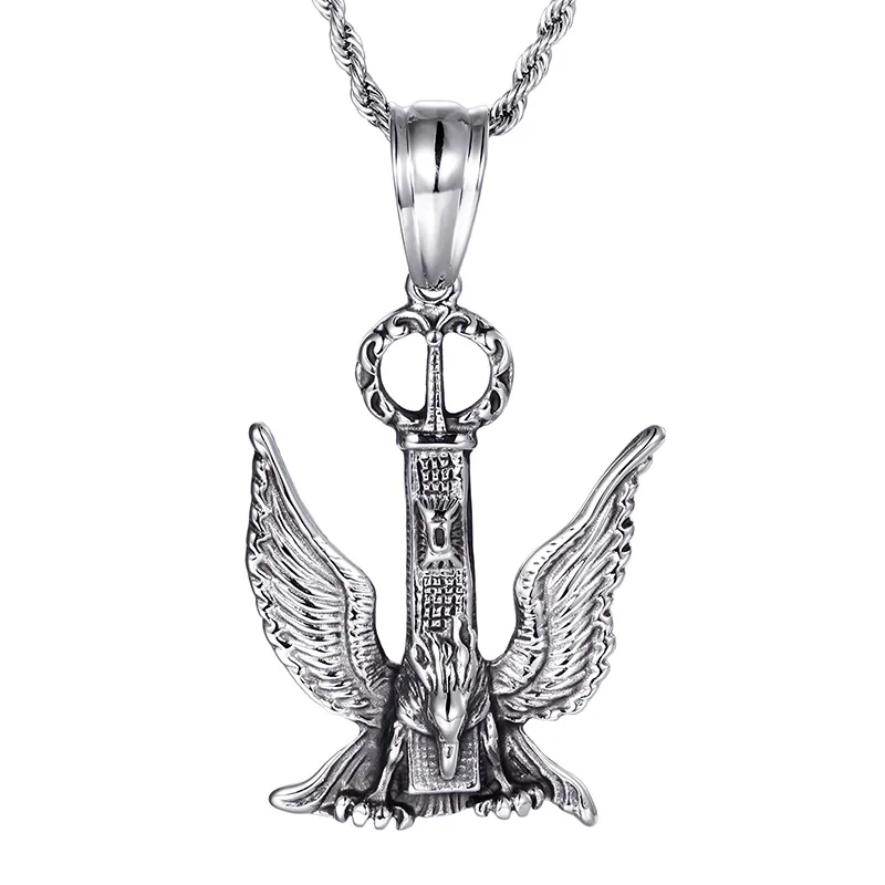 Орел Цепочки и ожерелья Для мужчин драгоценности Государственный t серебристого