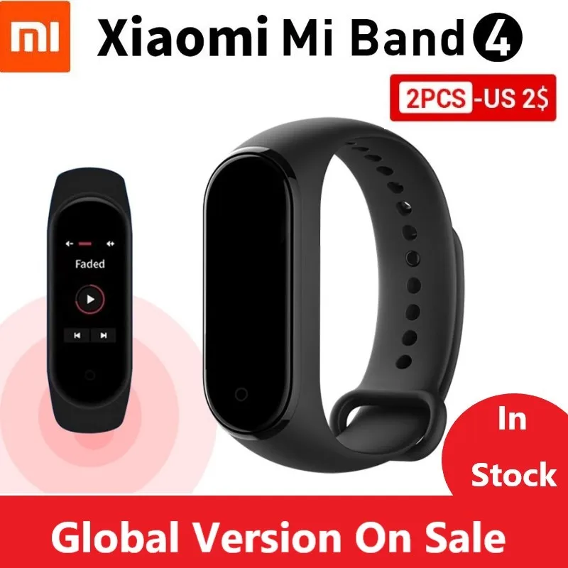 Оригинал новинка 2019 Xiaomi Mi Band 4 смарт браслет Miband пульсометр фитнес 135 мАч цветной