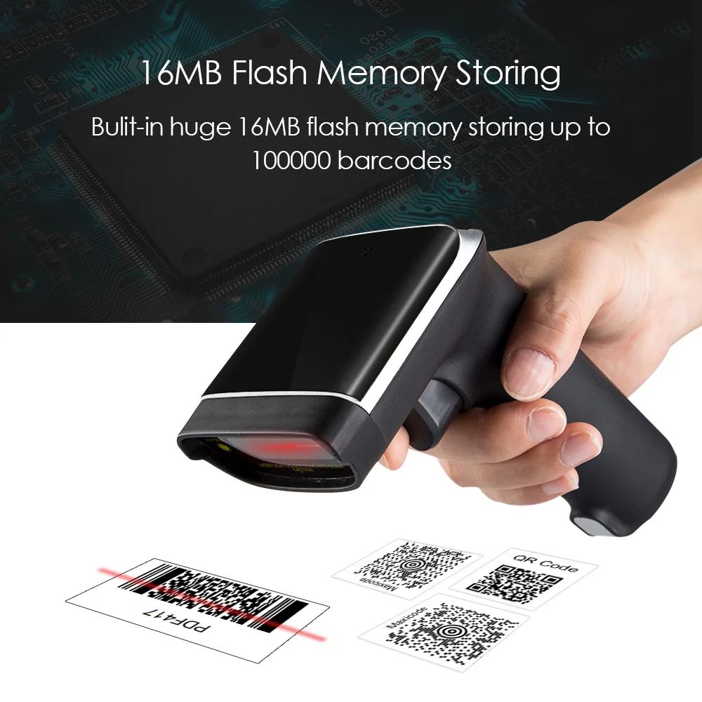 EYOYO EY 007A портативный 1D/2D сканер штрих кода беспроводной 2 4G 2D qr код считыватель