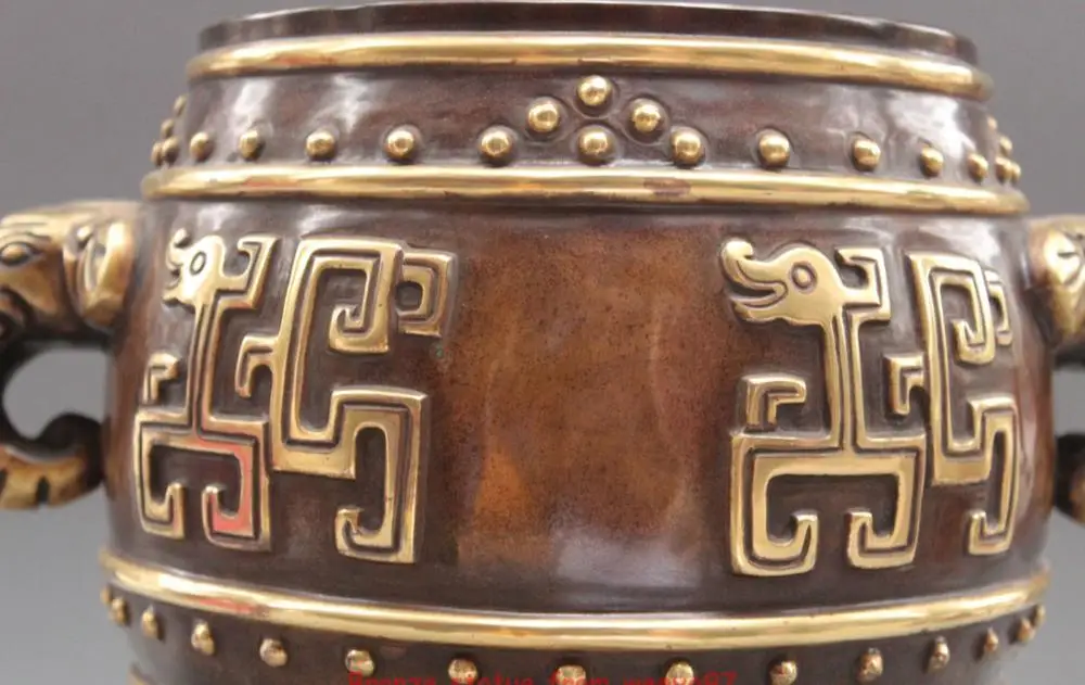 14&quot China Flok Fengshui Elephant Head Jar Incense Burner Furnace | Дом и сад
