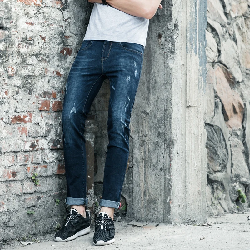 Men Jeans Design Biker Strech Casual Jean For Hight Quality Cotton Male Long Trousers 32 33 34 36 38 | Мужская одежда