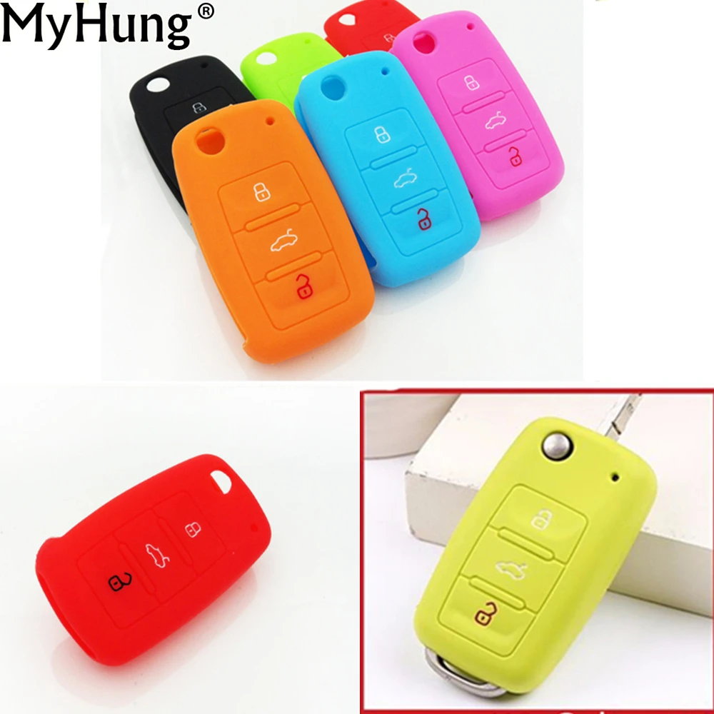 

Silicone Car Key Cover Shell For VW POLO Tiguan Passat B5 B6 B7 Jetta MK5 MK6 Skoda Octavia A5 Superb Golf EOS Scirocco