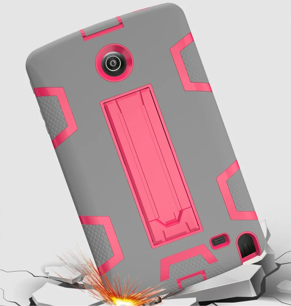 Shockproof Dual Color Hidden Bracket Back Cover Case for LG G Pad 2 8.0&quot V498 V495 V496 Three Layer Silicone &amp PC Armor | Компьютеры